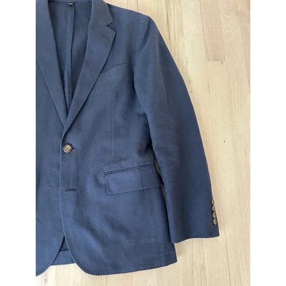 J CREW Ludlow Blue Linen Cotton Blend Blazer Sportcoat Sz 36s Slim - Picture 3 of 12